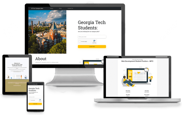 Demo image of GT On-Campus Jobs Notification Service project